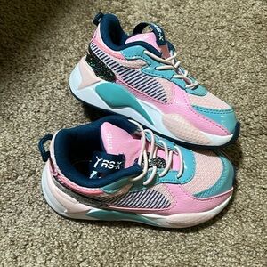Like new Puma RS-X running sneakers. Toddler size 6 pink and teal